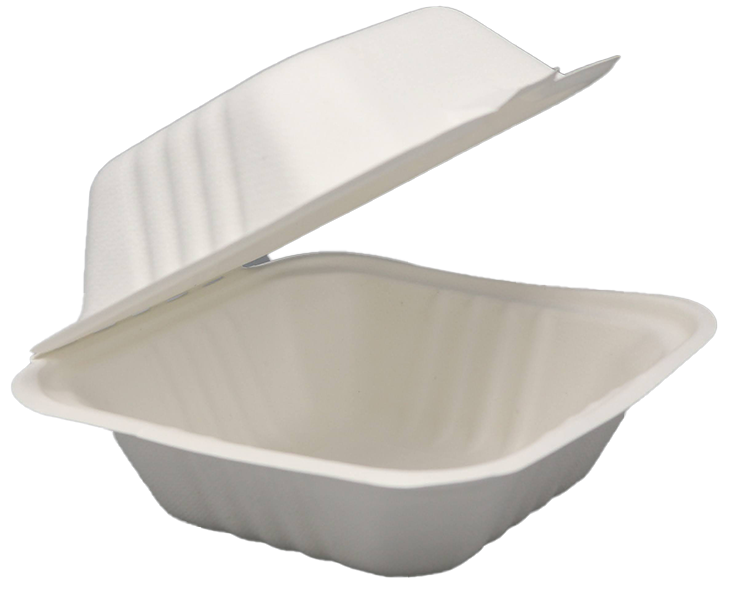 Green Housekeeper White Bagasse 6" Hamburger Box